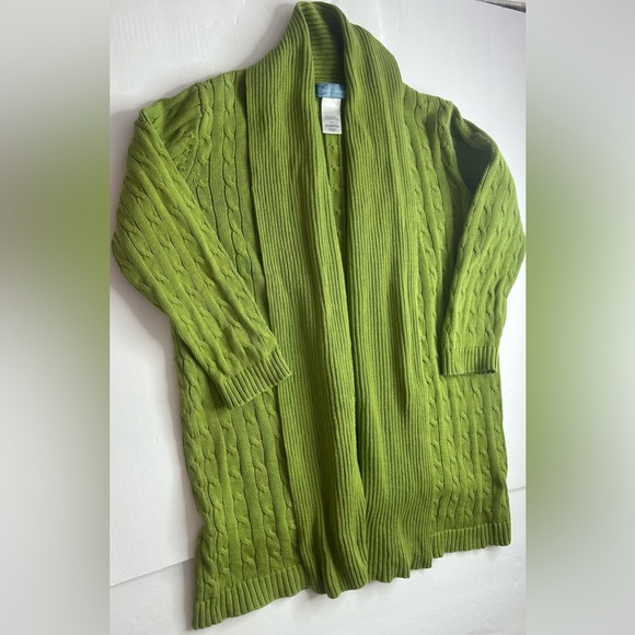 Classic Elements Open Cardigan
Green Cable Knit Women's
Sweater sz Med EUC Cozy - Picture 11 of 11